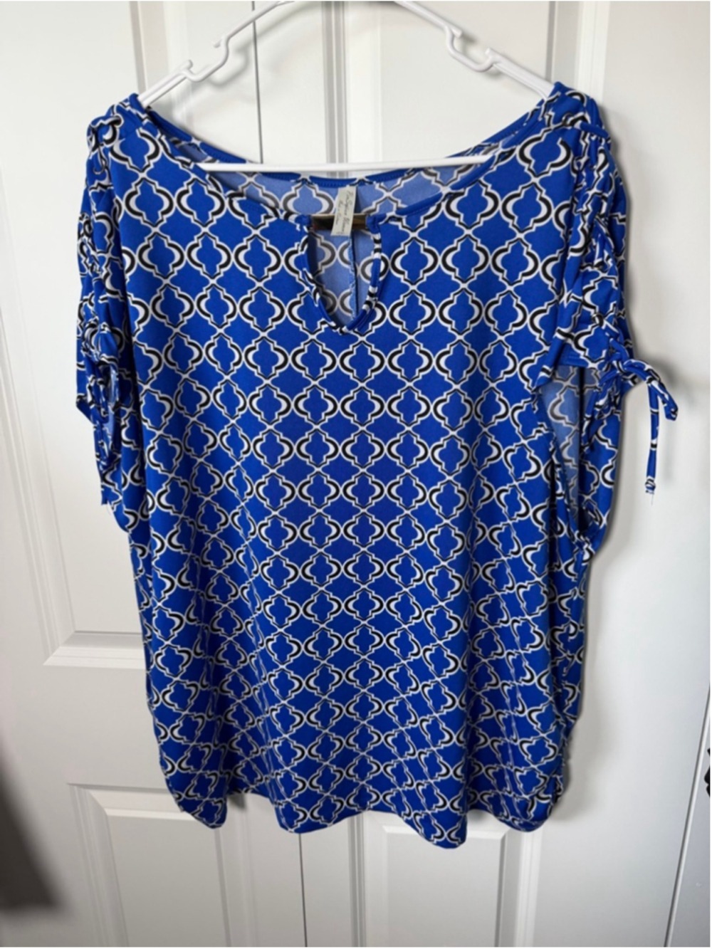 Perception Women Blue & White Tunic Top 3X